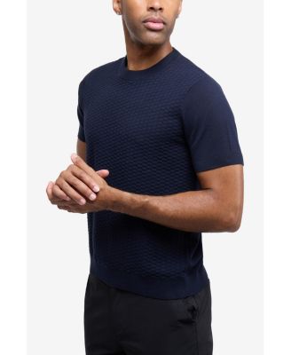 Men's Crew Rib Neck Checkered Sweater