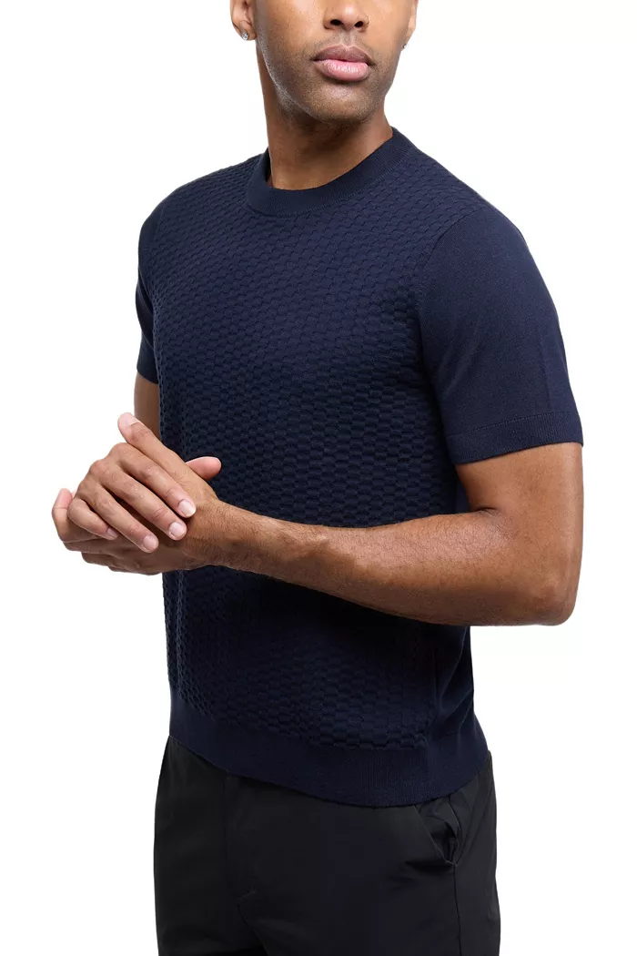 X RAY Men's Crew Rib Neck Checkered Sweater - thumbnail 9
