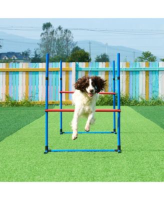 7-Piece Dog Agility Training Set with 2 Tunnels & Weave Poles