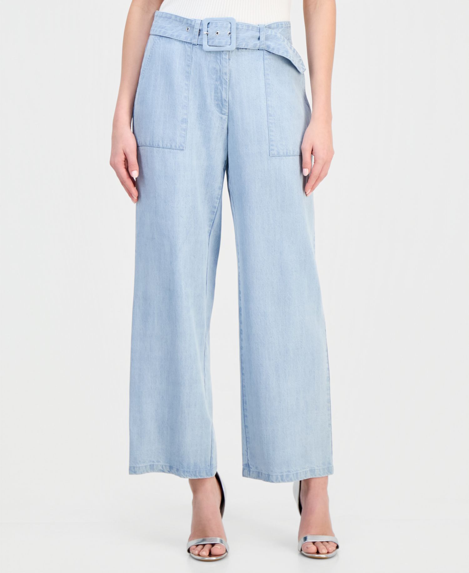 Women's Belted Wide-Leg Pants