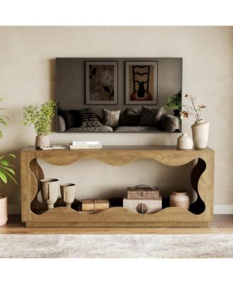 TV Stand for 32-65 Inch TVs, Media Console with Wavy Design & Open Storage, Entertainment Center for Living Room, Bedroom, Apartment