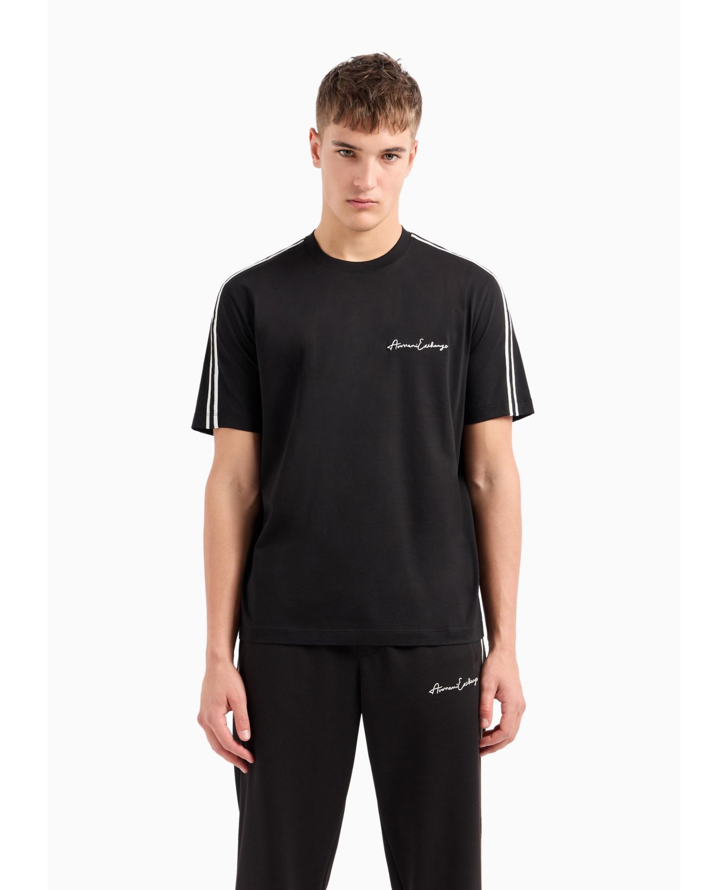 Мужская футболка A|X Armani Exchange Signature Logo, цвет: Чёрный — фото 1