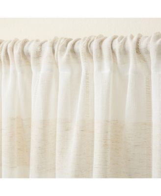 TOWN & COUNTRY LUXE Pax Semi-Sheer Stripe Light Filtering, Rod Pocket Top Curtain Panels (Set of 2)