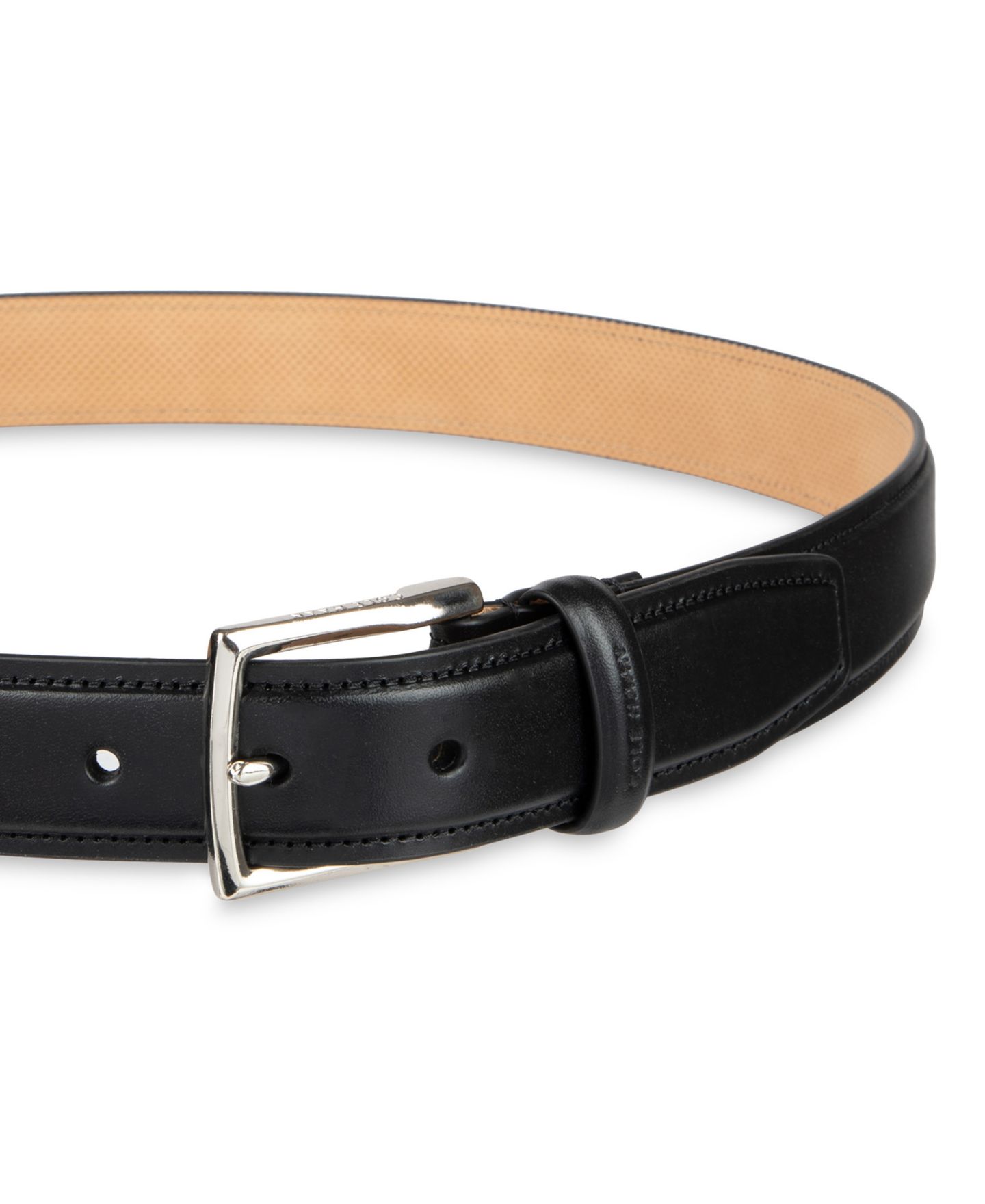 Мужской ремень Cole Haan 32MM Classic Burnished Edge Dress Belt, цвет: Чёрный — фото 3