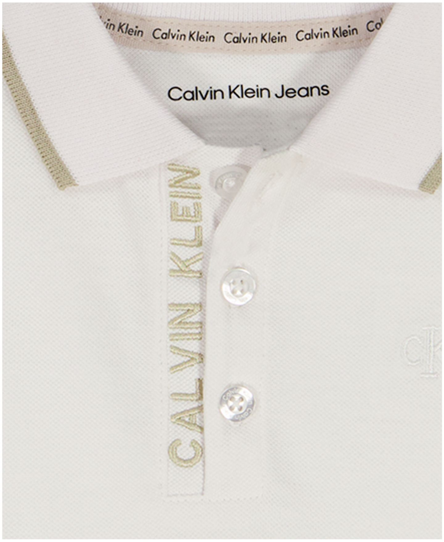 Детский комплект Calvin Klein: рубашка-поло с логотипом и твиловые шорты, 2T-7, цвет: Яркий белый — фото 6