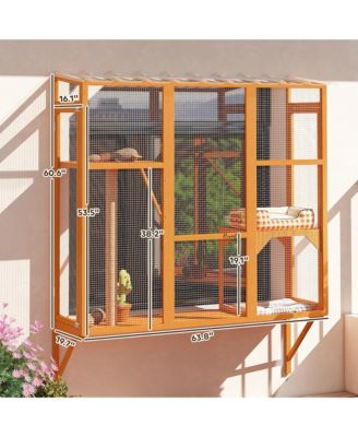 Catio Outdoor, Window Catio for 2-3 Cats, for Playing Sunbathing