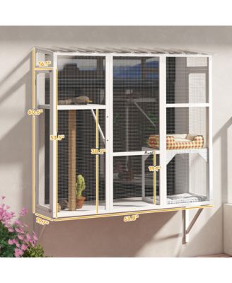 Catio Outdoor, Window Catio for 2-3 Cats, for Playing Sunbathing