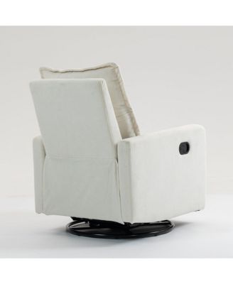 Short Plush Armchair Sofa Manual Button Recliner Chair, Camel