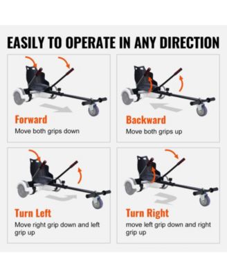 Hoverboard Seat Attachment Compatible with 6.5" 8" 8.5" 10" Boards, Adjustable Frame, Grips Control, 220 lb Capacity for Kids and Adults