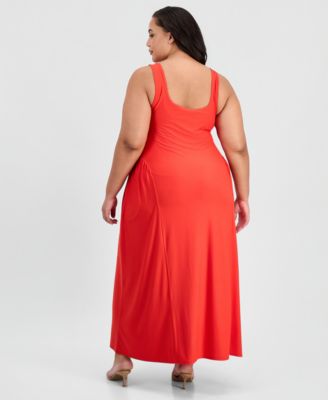 Trendy Plus Size Sleeveless Scoop-Neck Dress