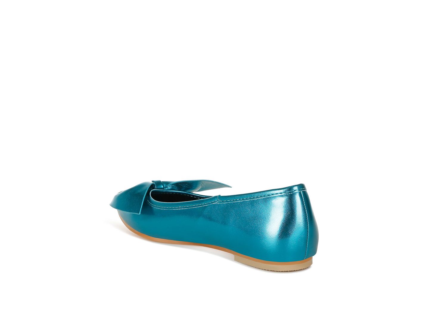Женские балетки Rag & Co Bromelia Metallic Pleather Bow Ballerinas, цвет: Синий — фото 7