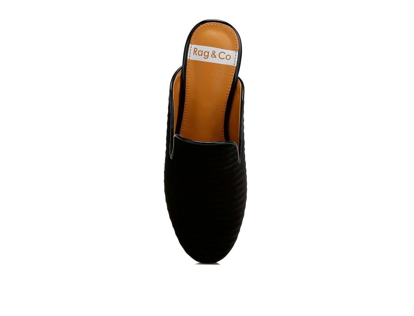 Женские сабо Rag & Co Ouzini Velvet Textured Slip On Mules, цвет: Чёрный — фото 6