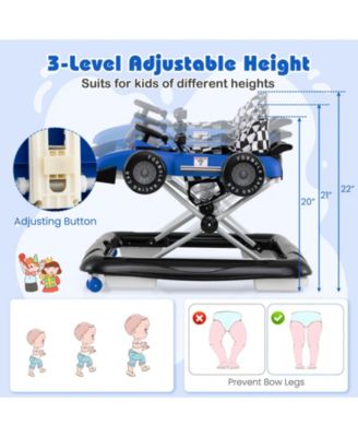 Toddler 4-in-1 Push Walker Activity Center Height Adjustable with Music