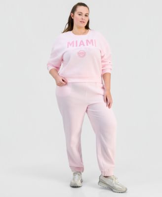 Trendy Plus Miami Crew Fleece Sweat Set