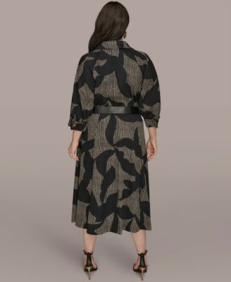 Plus Size Belted Shirt Dress