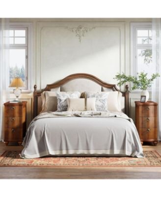 Wood Fully Assembled End Table, 3-Drawers Narrow Slim Side Table, No Assembly Required, Nightstand