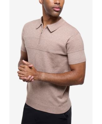 Men's SPRING + MERCER Ottoman Texture Short Sleeves Polo Sweater
