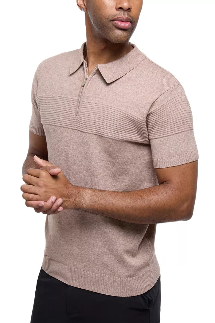 Men's SPRING + MERCER Ottoman Texture Short Sleeves Polo Sweater - thumbnail 9