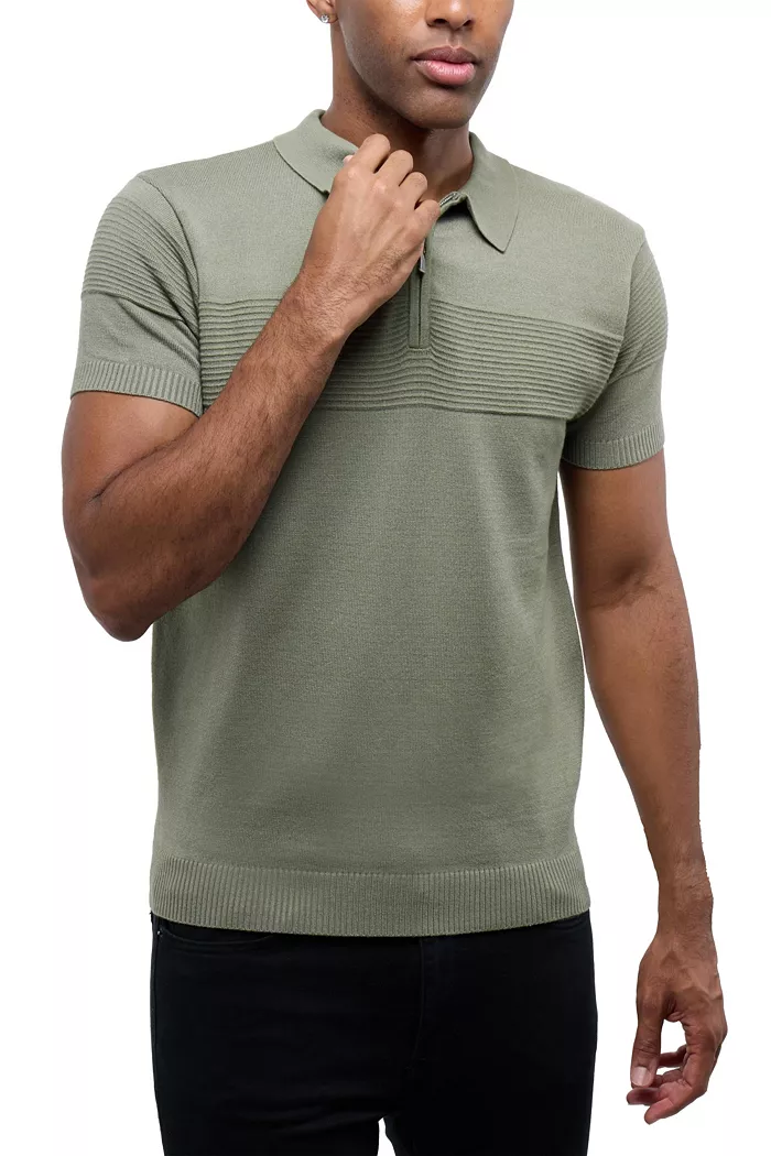 Men's SPRING + MERCER Ottoman Texture Short Sleeves Polo Sweater - thumbnail 4