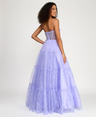 Women's Strapless Sweetheart Neck Illusion Gown