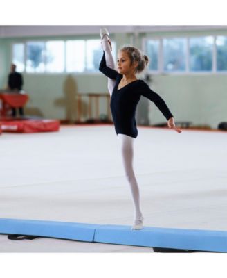 7 FT Folding Balance Beam with Removable Suede Cover and Non-slip Bottom-Navy