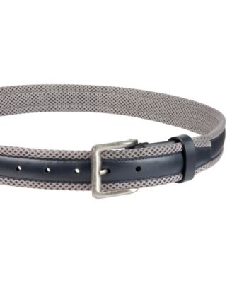 Men's Mesh Cushioned Leather Overlay Stretch Belt