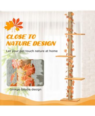 80" - 95" Adjustable Tall Cat Tree with Sisal Scratching Post