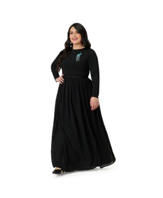 Plus Size Brooch Maxi Dress