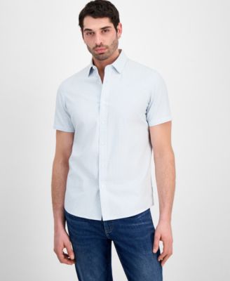 Men's Classic-Fit Dobby Square Short-Sleeve Shirt