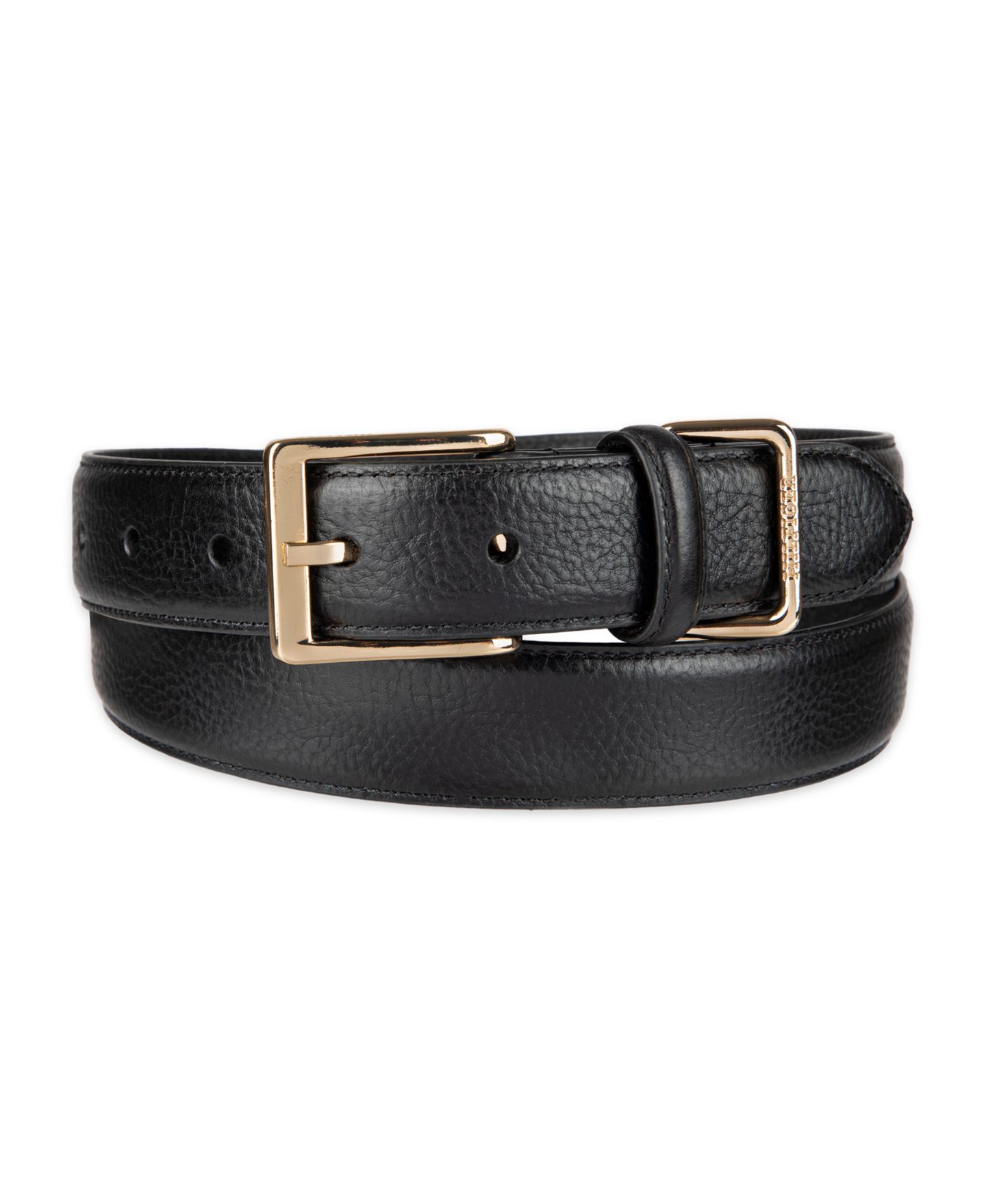 Мужской ремень Tommy Hilfiger Double Loop Leather Belt, цвет: Чёрный — фото 1