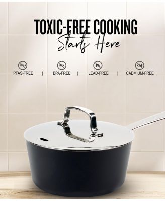 Maestro Ceramic Nonstick Saucepan with Lid, 2-Quart