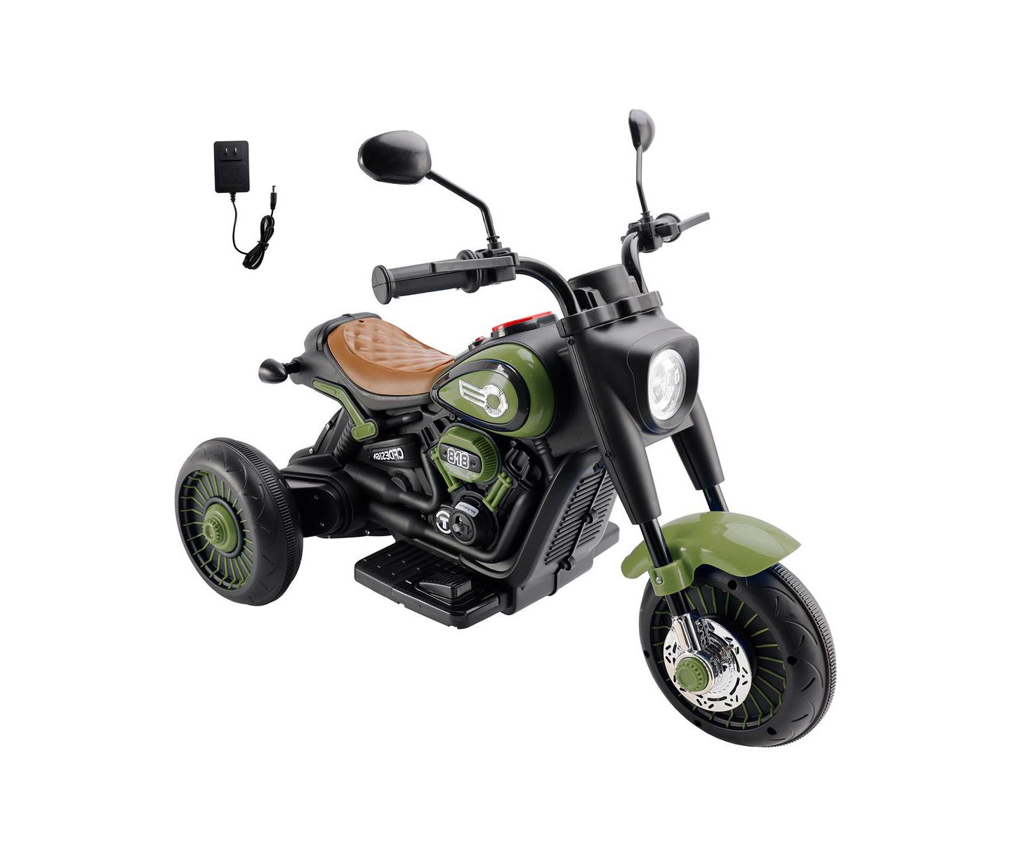 Детская игрушка Bruce & Shark 6V 3-Wheel Electric Ride-On Motorcycle with Lights & Music, 60 lb. Capacity, Ages 1-3, цвет: Зелёный — фото 3