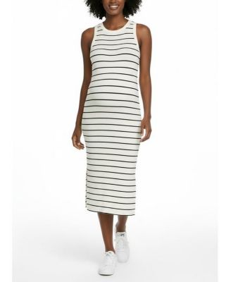Maternity Motherhood Crew Neck Sleeveless Racerback Midi Dress - Motherhood