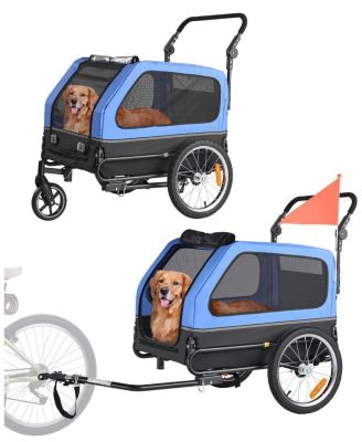 2-in-1 Foldable Pet Bike Trailer & Stroller, Holds up to 88 lbs