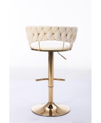 Adjustable Height Bar Stools with Chrome Accents (Set of 2)