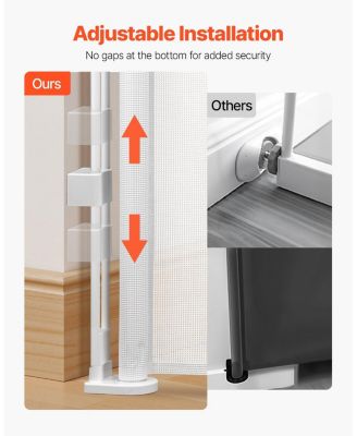 Retractable Mesh Safety Gate, Extends up to 55", White