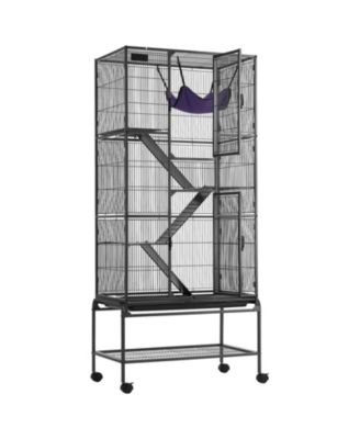 4-Tier Rolling Metal Ferret Cage with Ramps