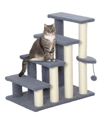 48.8" Modern Cat Tower with Sisal-Covered Scratching Posts and Top Perch