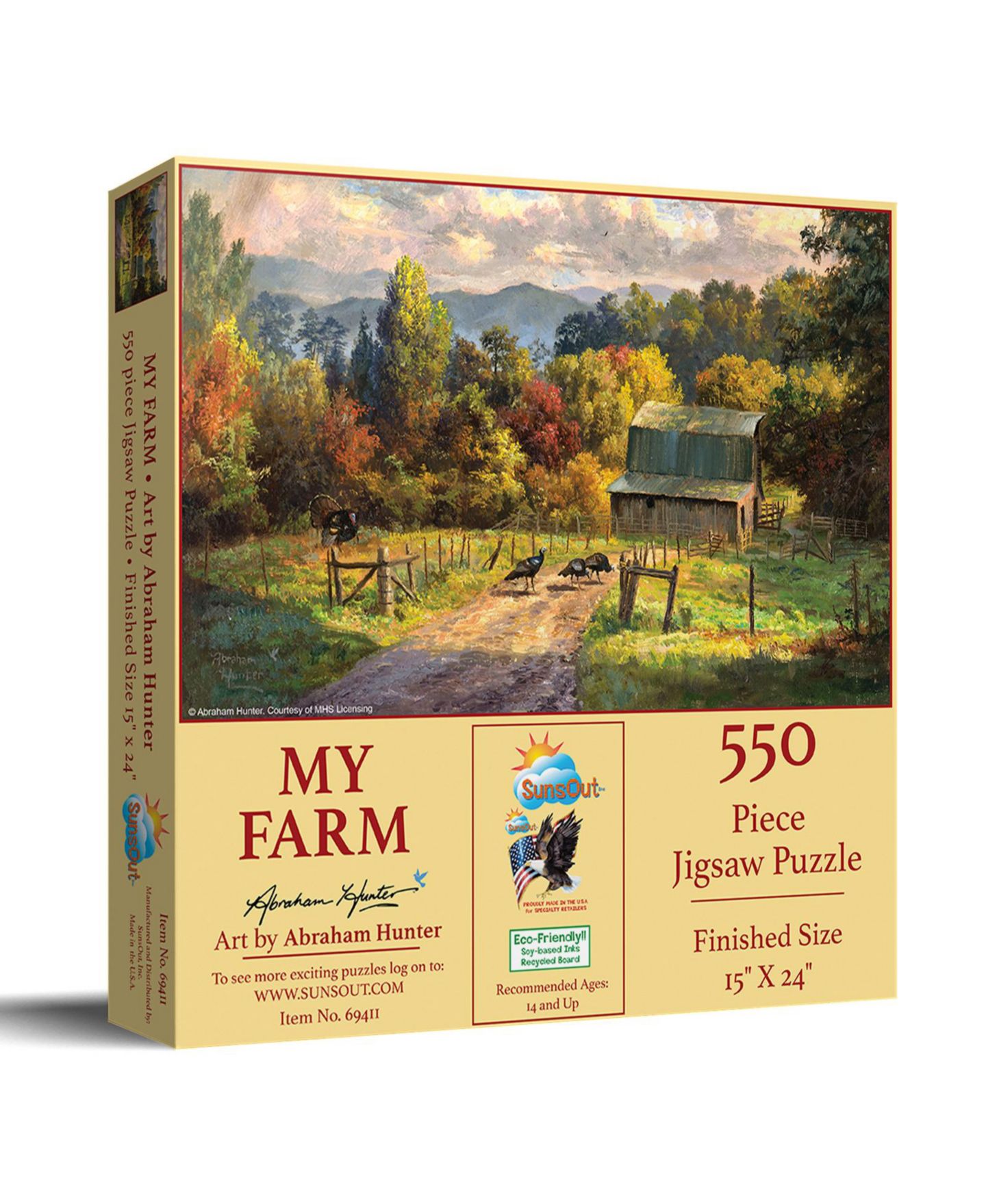 Детский пазл SunsOut My Farm 550 Piece Jigsaw Puzzle, от 15 лет — фото 1