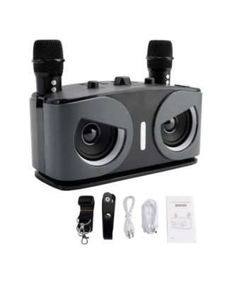 20W Karaoke Speaker System with Voice Changer, 2 Wireless Mics, Bluetooth 5.3 & AUX TV Connection