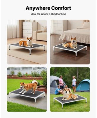 Aluminum Portable Elevated Pet Cot, Large, Gray