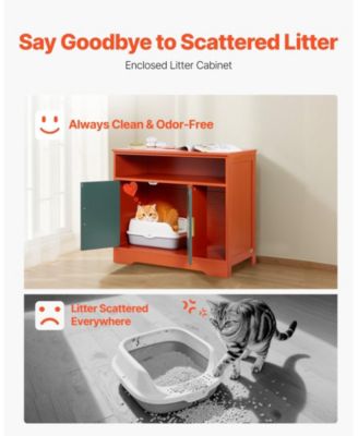 Modern Wooden Litter Box Enclosure with Storage Shelf