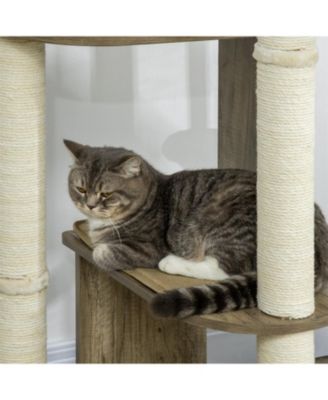 65" Corner Modern Cat Tree with Scratching Posts
