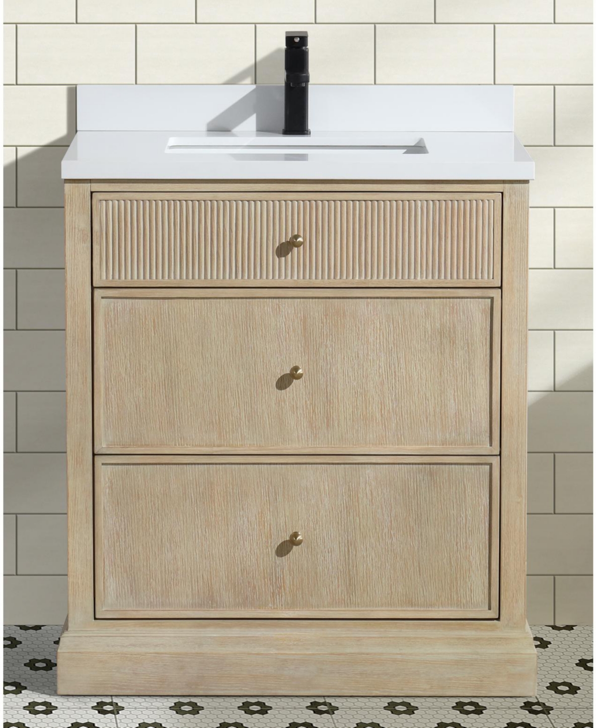 Ari Bath, Redondo 30", Freestanding, Ash Oak Finish