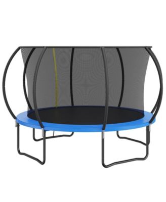 12FT Heavy Duty Trampoline with Net Ladder and Curved Poles