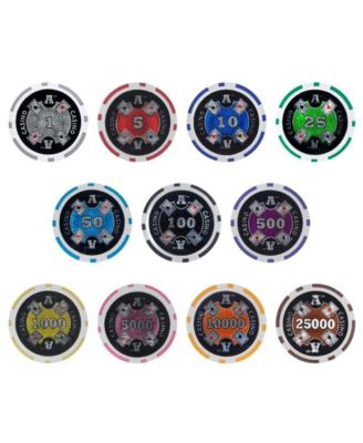 Ace Casino Poker Chips (25-pack) - Clay Composite $5