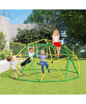10 Feet Dome Climber with Swing and 800 Lbs Load Capacity-Green.