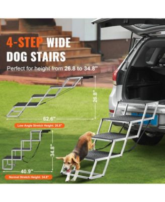 4-Step Aluminum Folding Pet Stairs for Cars, Holds up to 250 lbs