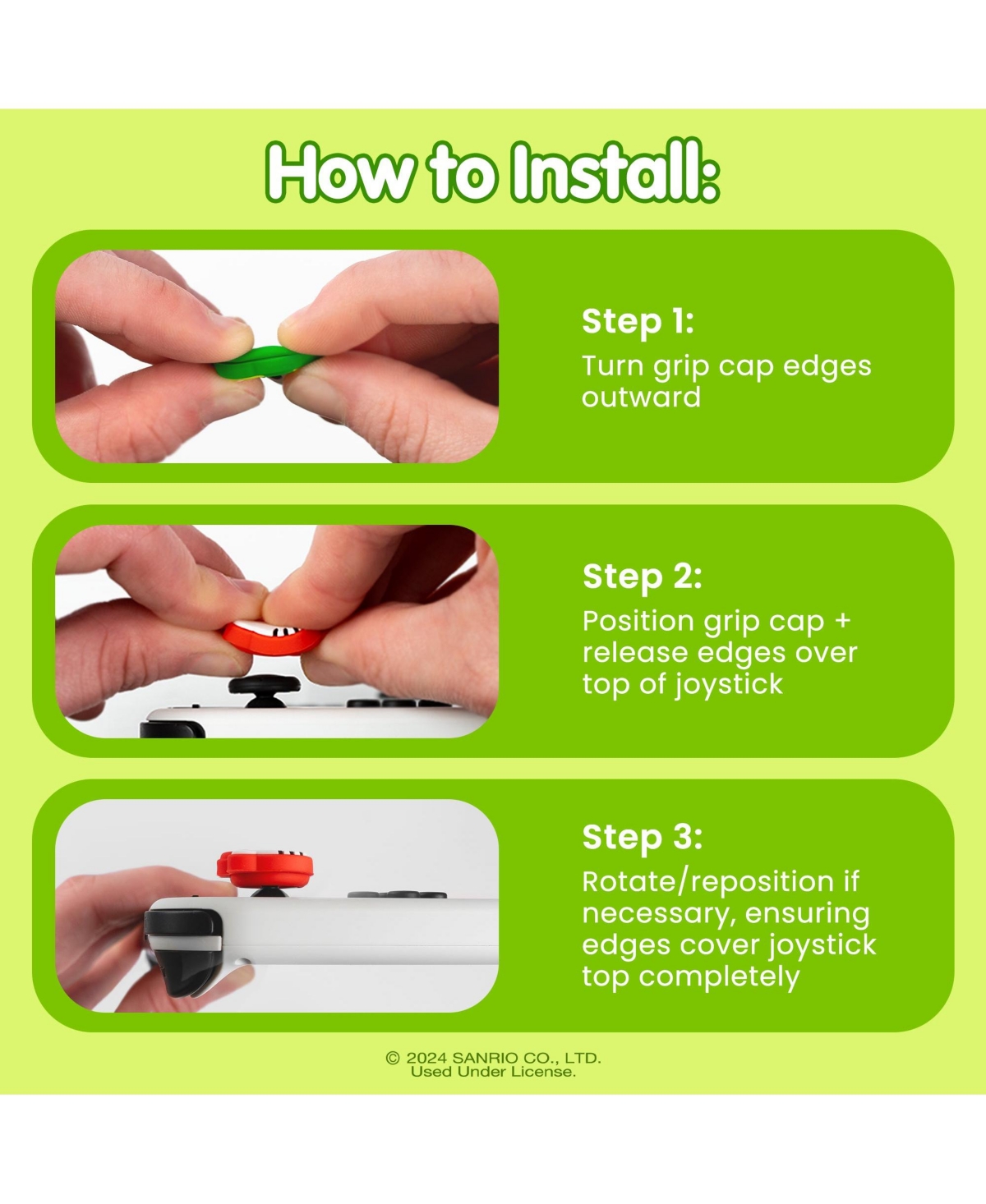 Hamee Hello Kitty and Friends Thumb Grips Compatible with Nintendo Switch Oled/Switch Lite, Character Joystick Grip Cover Caps