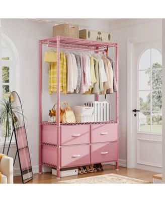 Heavy Duty Clothing Rack with Drawers and Shelves